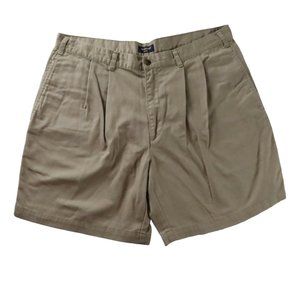 DOCKERS Shorts Men's Pleated Khakis Slash Pockets Button Brown 38